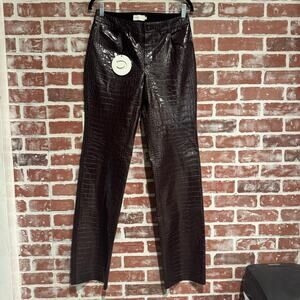 CULTNAKED Black Croc-Embossed Pants